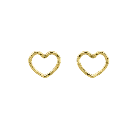 Zilia Quintessa Heart Contour Gold 14k Earrings