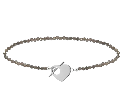 ZILIA Léa Heart Mineral Silver 925 Bracelet