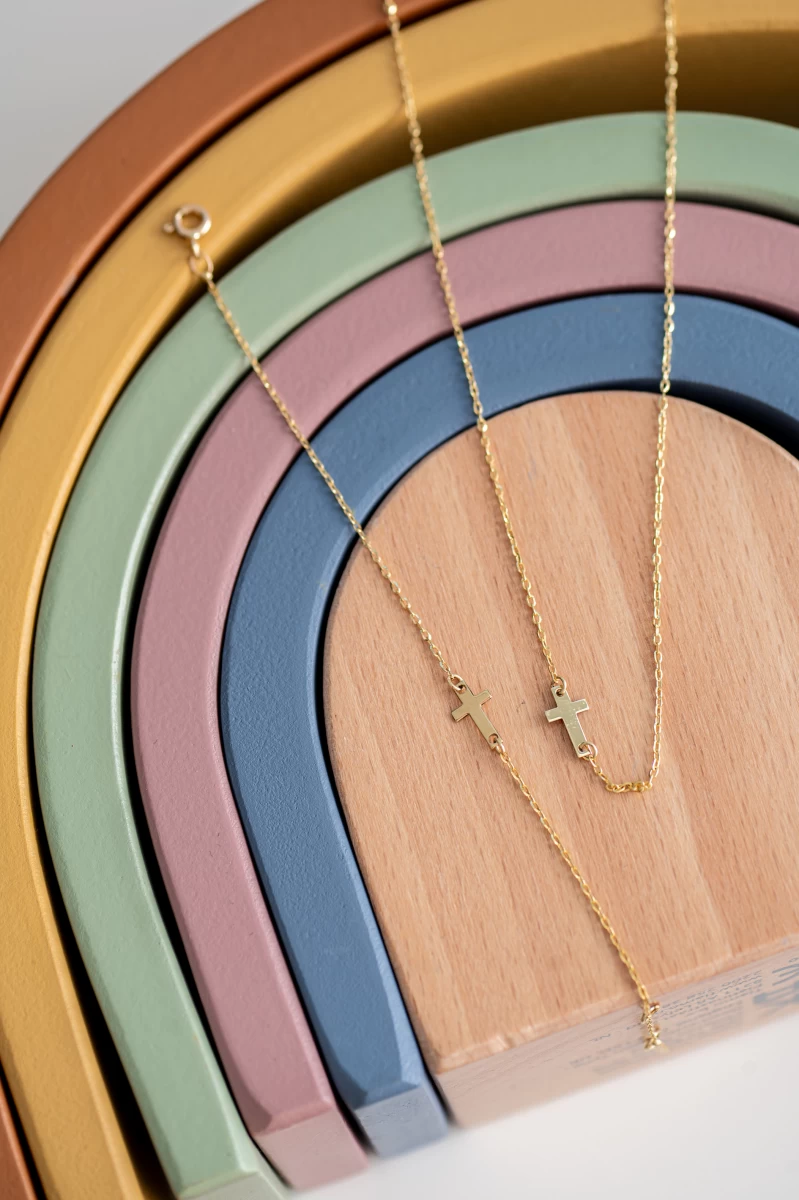 Cross Baby Yellow Gold 14K Necklace