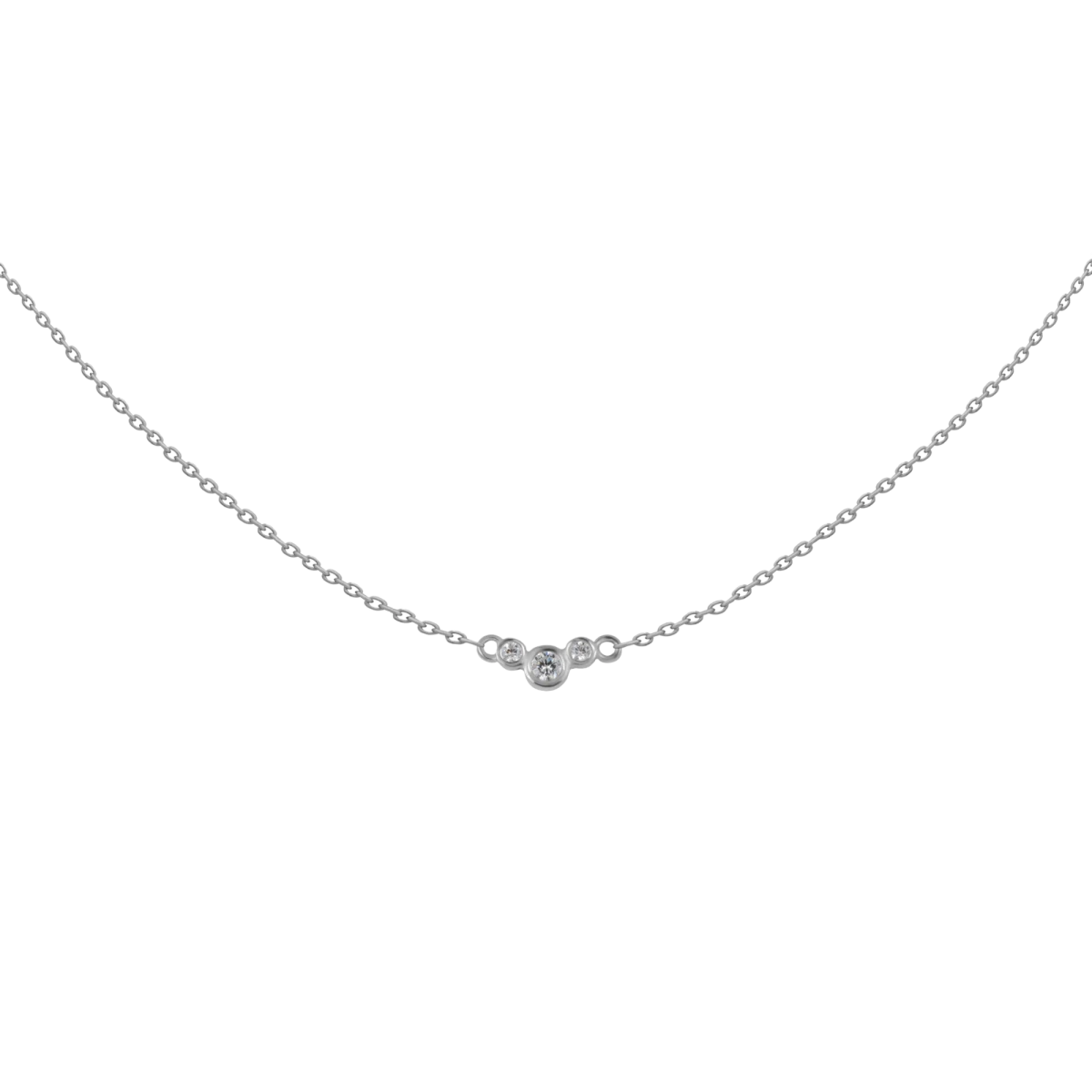 Zircon Arc Silver Necklace
