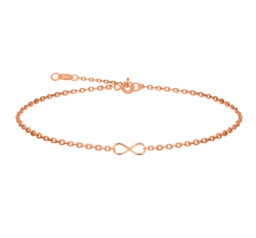Infinity Rose Gold 14K Ankle Bracelet