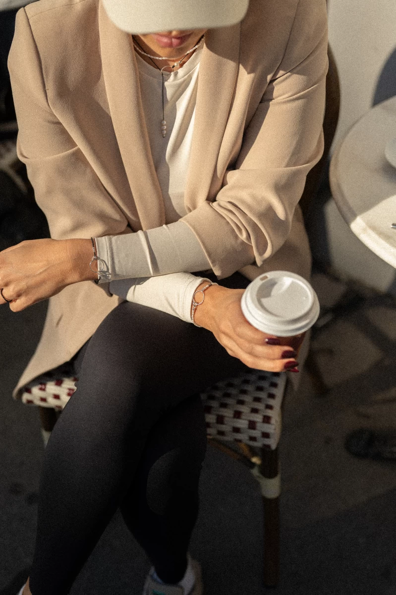 White Pearl Hand Crafted Circle Silver 925 Bracelet