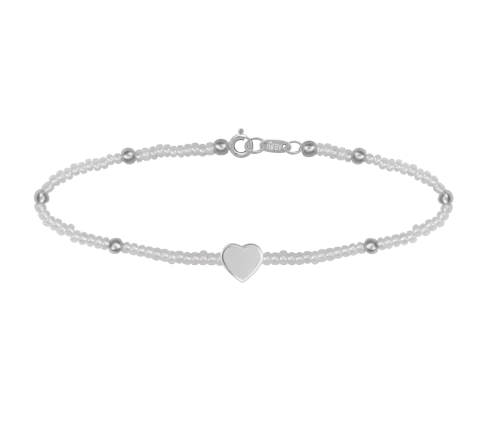 ZILIA Little Pearl With Heart Silver 925 Anklet