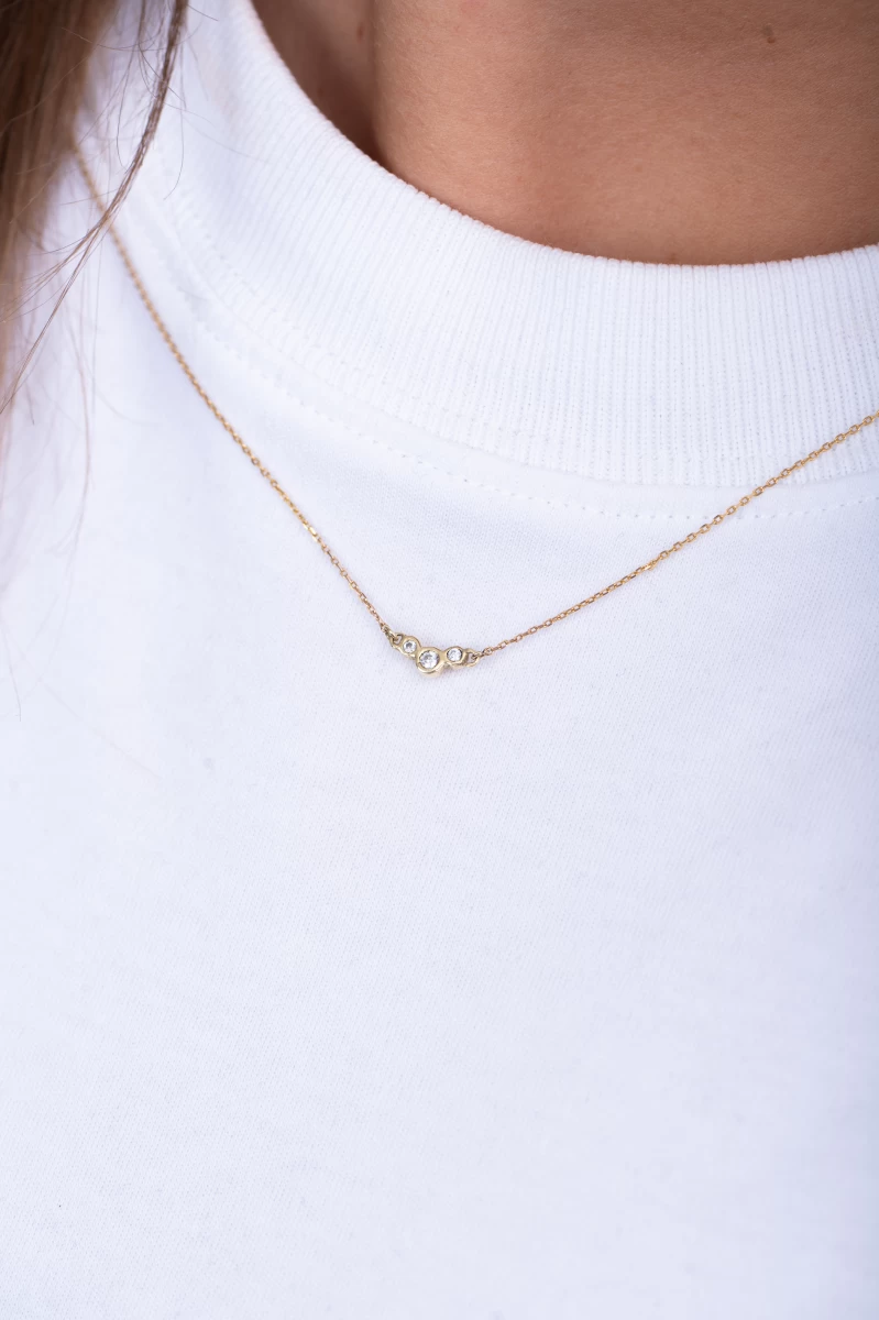 Zircon Arc Silver Necklace