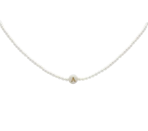 ZILIA Pearl Letter ABC Silver 925 Necklace