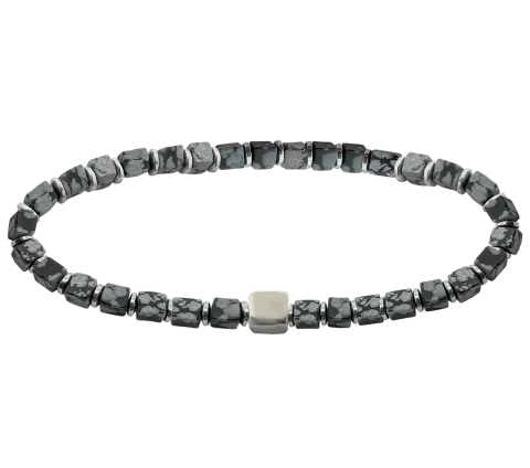 ZILIA Men Force Obsidian Silver 925 Bracelet