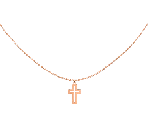 ZILIA Cross Contour Gold 14K Necklace