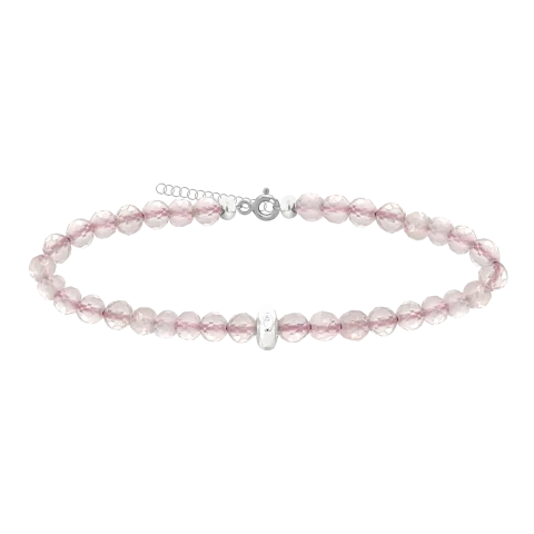 ZILIA Gemstone Rose Quartz Silver 925 Mineral Bracelet