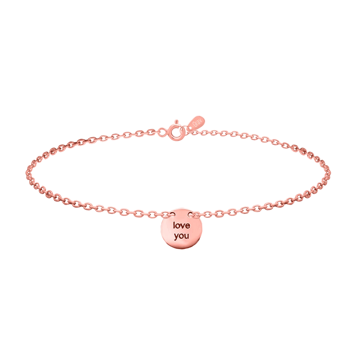 Love You In Circle Rose Gold 14K Bracelet