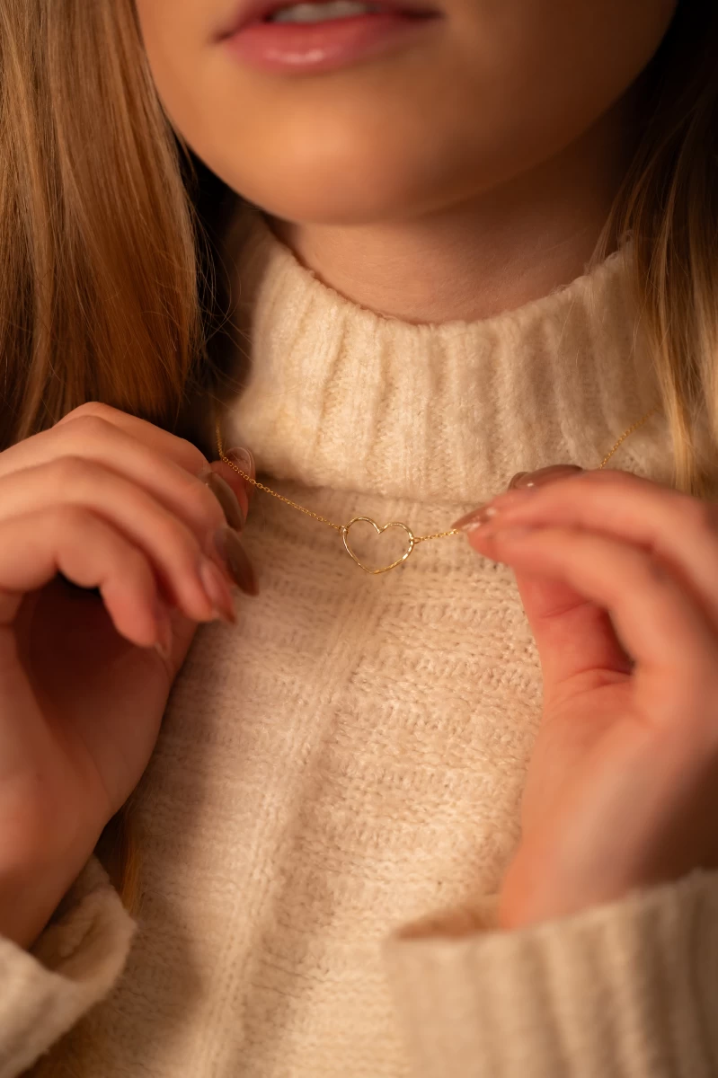 Hand Crafted Heart Silver Necklace