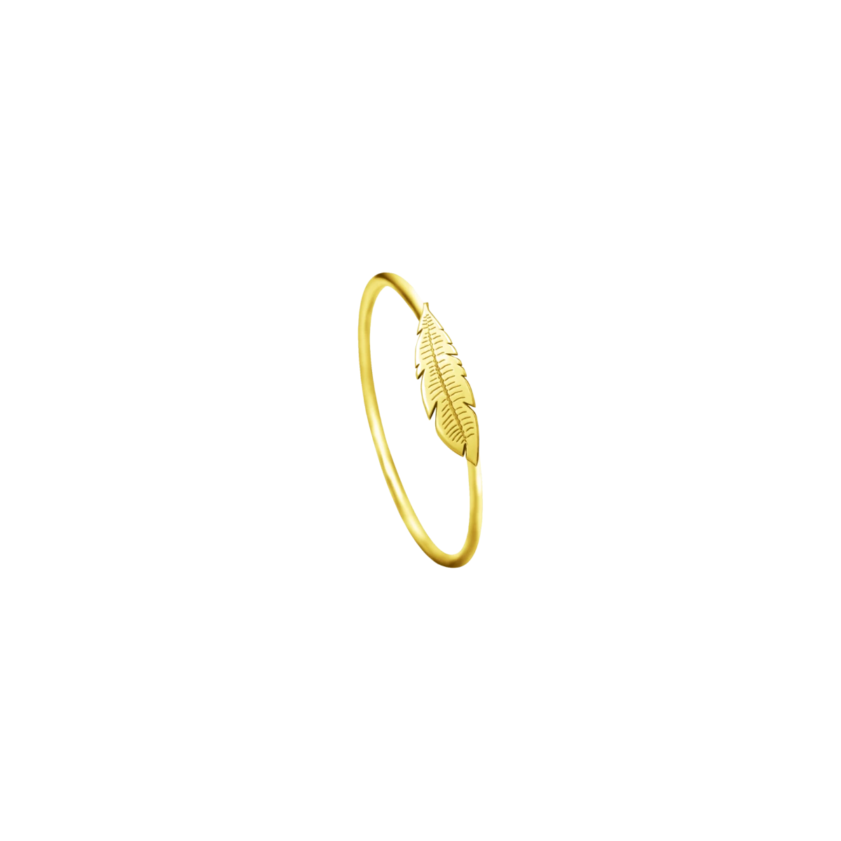 Feather Yellow Gold 14K Ring