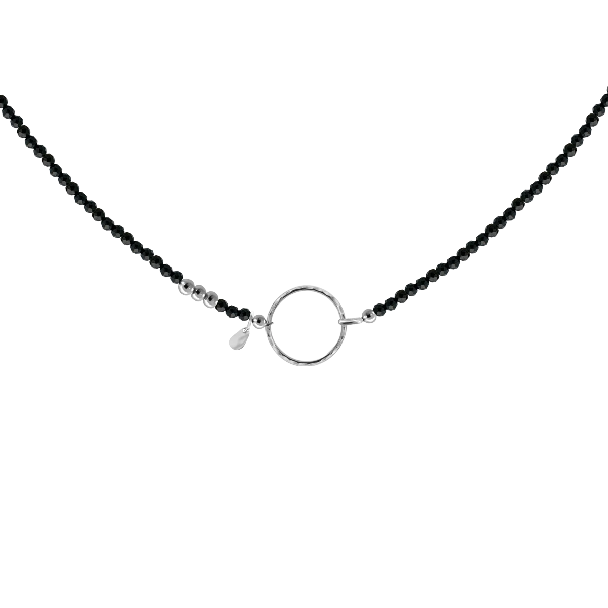 Gemstone Spinell Hand Crafted Contur Circle Pendant Silver 925 Necklace