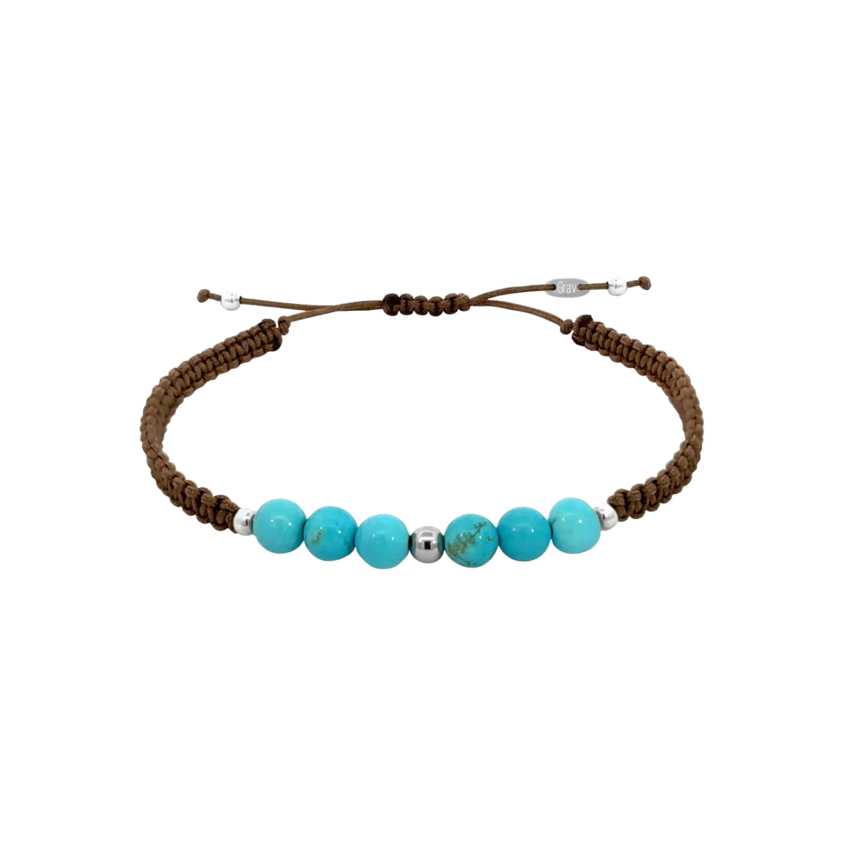 Macrame Turquoise Mineral Silver 925 Bracelet
