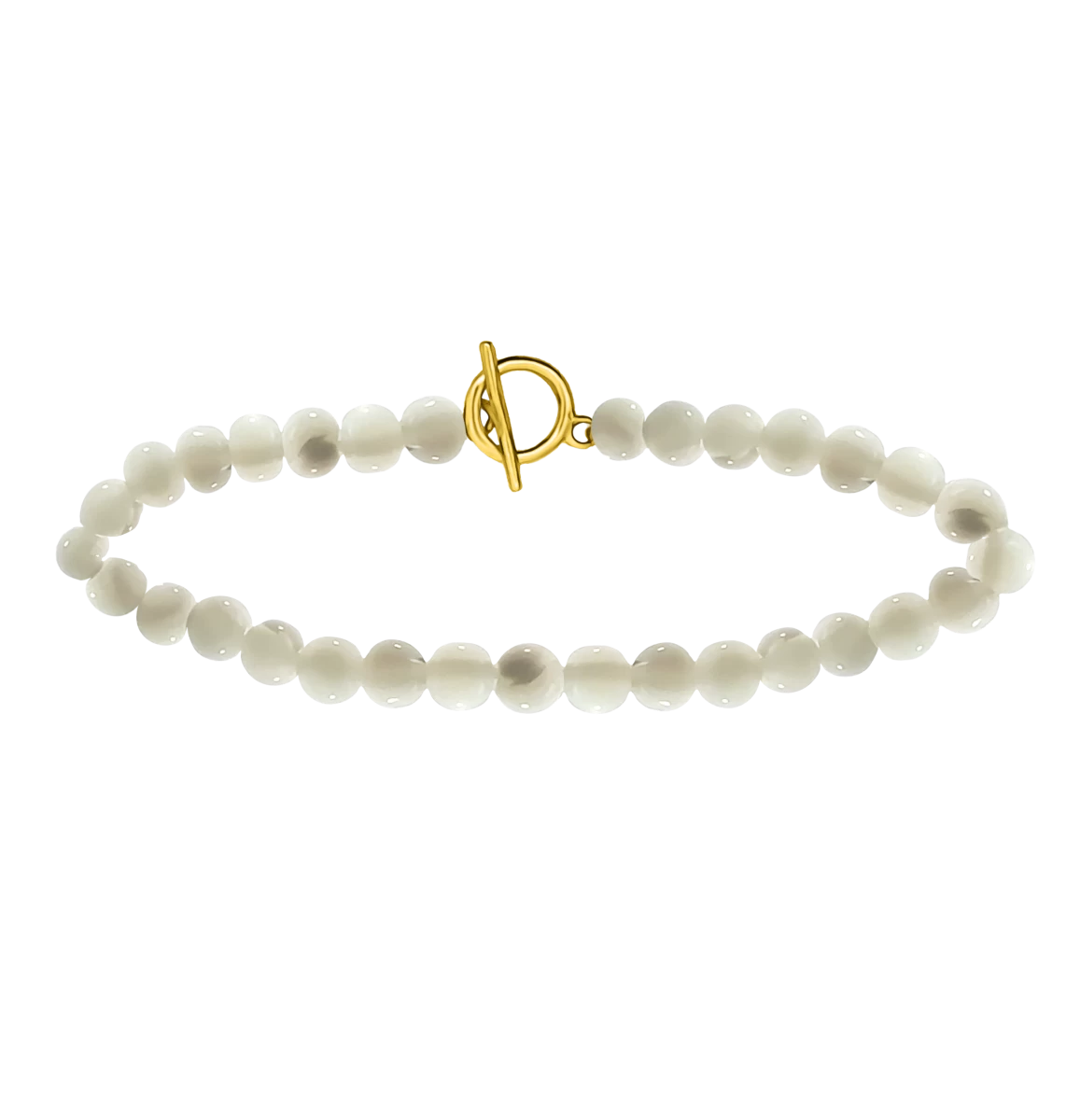 Shell Pearl Yellow Gold Plated Silver 925 Bracelet