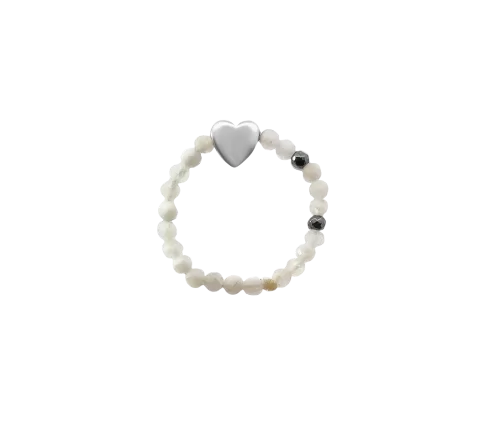 ZILIA Moonstone Heart Mineral Ring