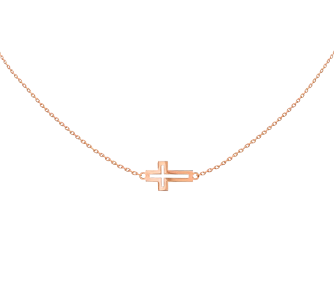 ZILIA Cross Contour Gold 14K Necklace