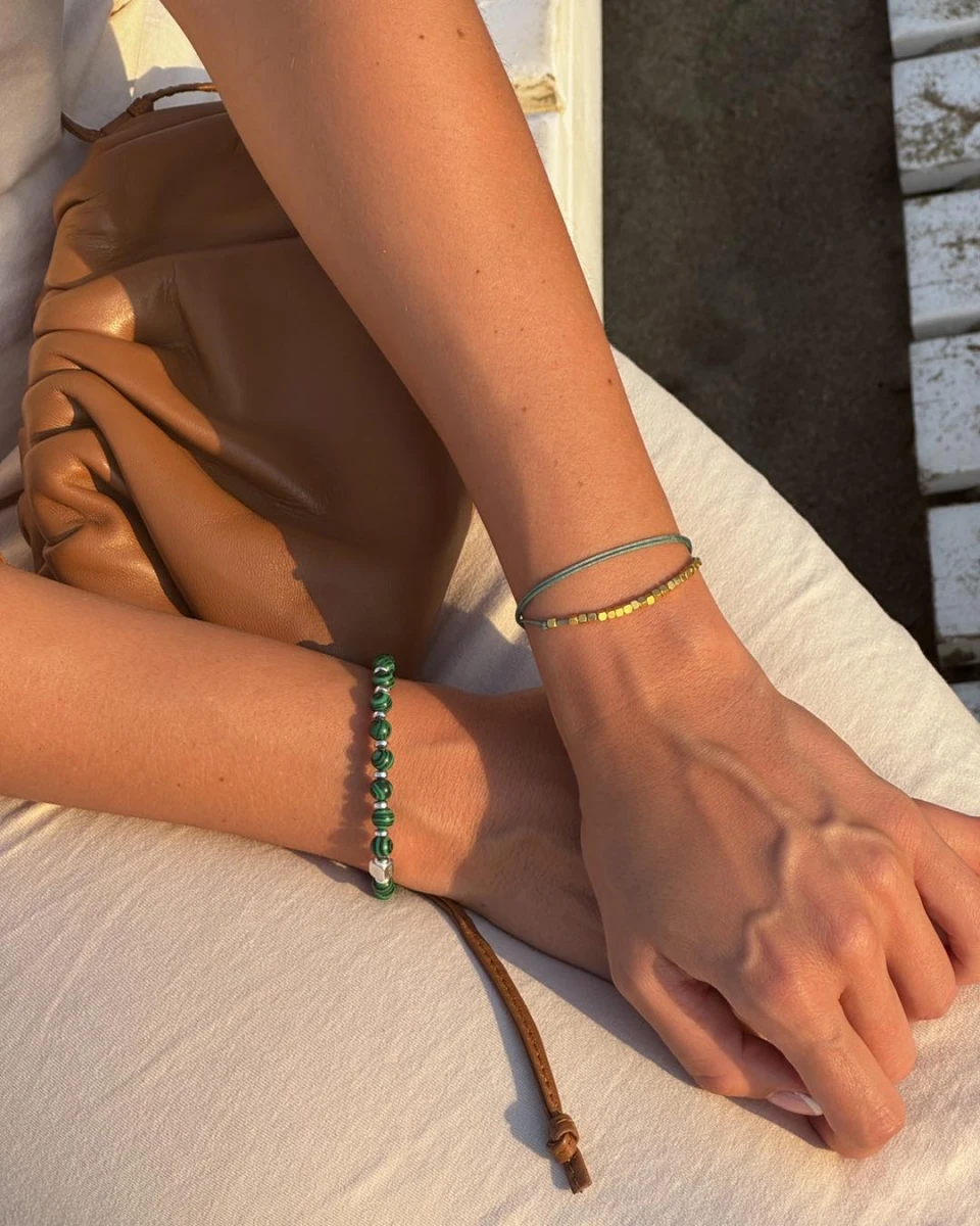 ZILIA Green & Gold Hematite Silver 925 Bracelet