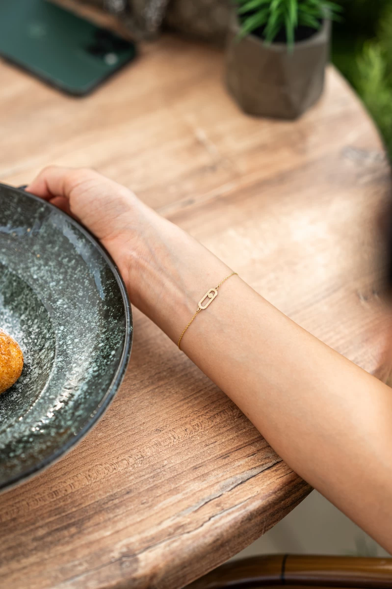 Safety Pin Rose Gold 14K Bracelet