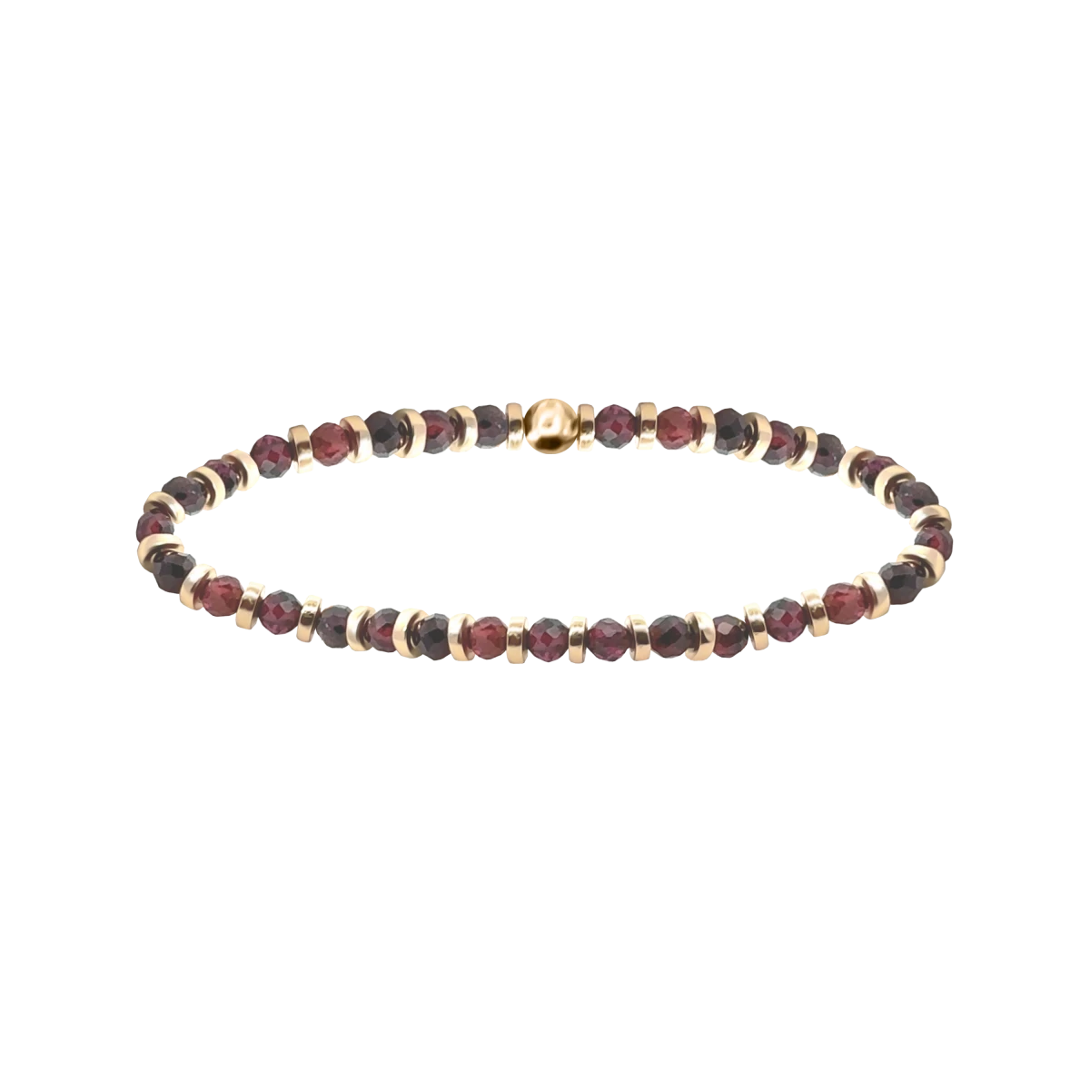Garnet And Hematite Mineral Silver 925 Bracelet