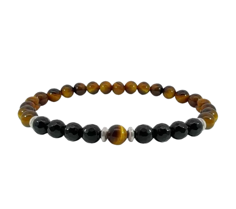 ZILIA Tigers Eye Men 2 Silver 925 Bracelet