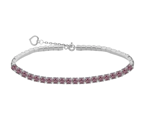 ZILIA Tennis Glow Pink Silver 925 Bracelet