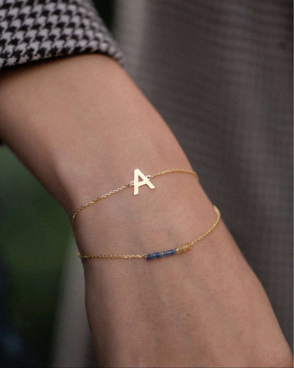 N Letter Silver 925 Bracelet