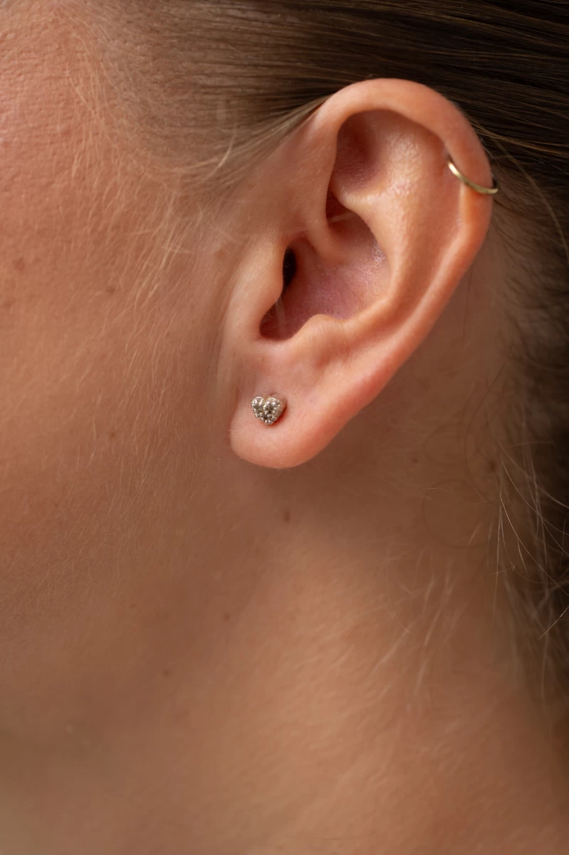 Zircon Gems Heart Rose Gold 14K Earrings