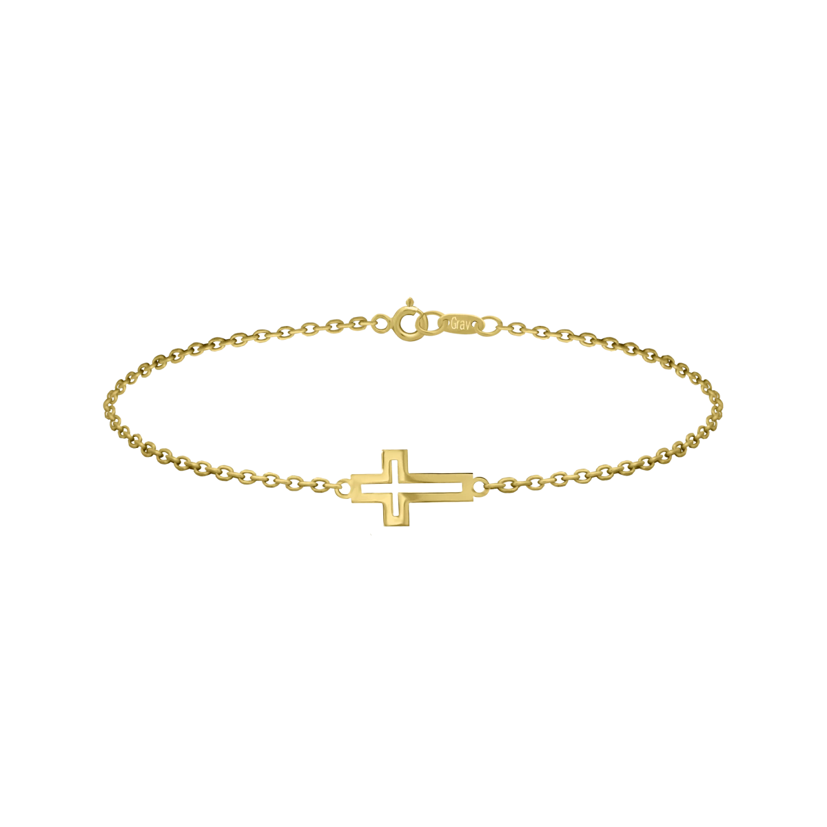 Cross Contour Yellow Gold 14K Bracelet