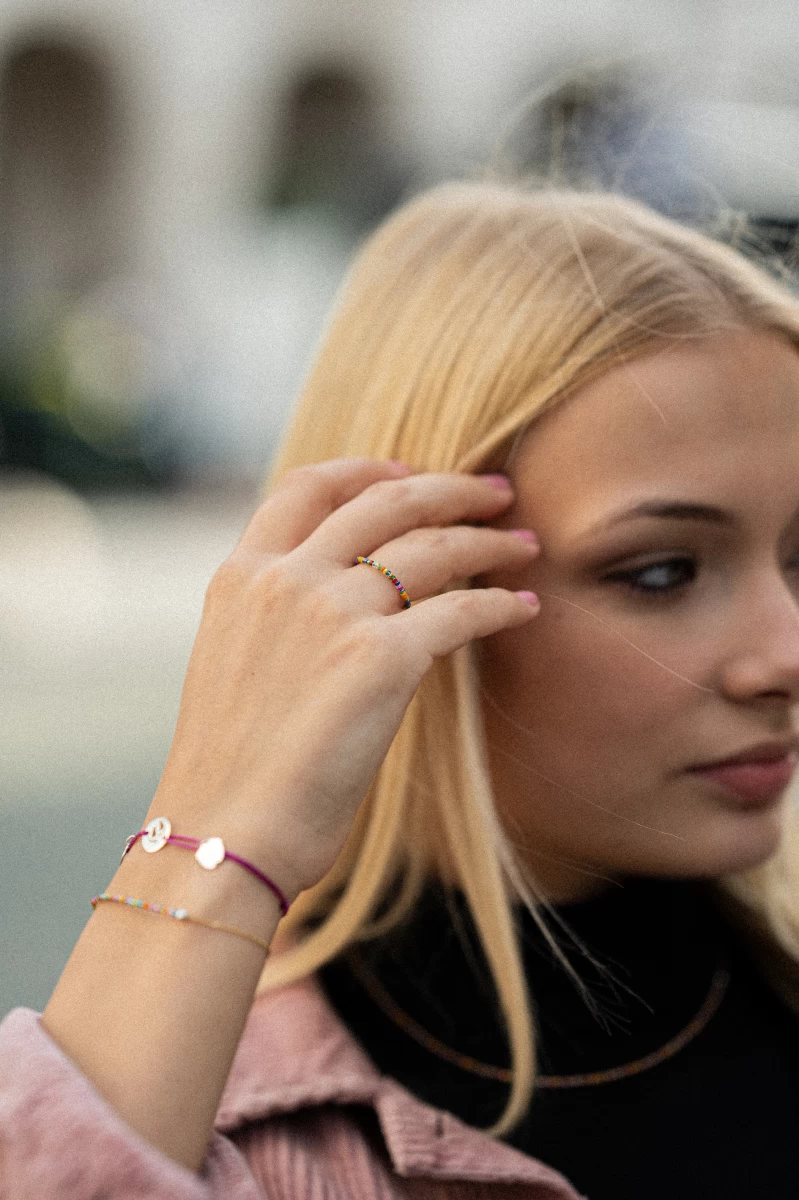 Pearl Colored Beads Ring