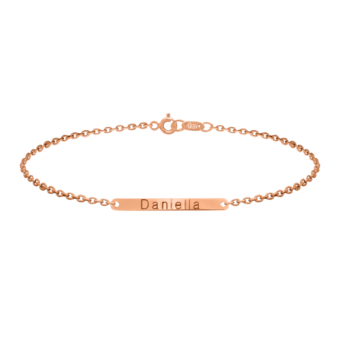 Long Plate Rose Gold 14k Bracelet