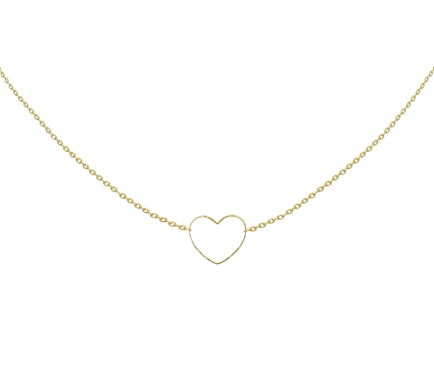 ZILIA Quintessa Big Heart Contour Gold 14K Necklace