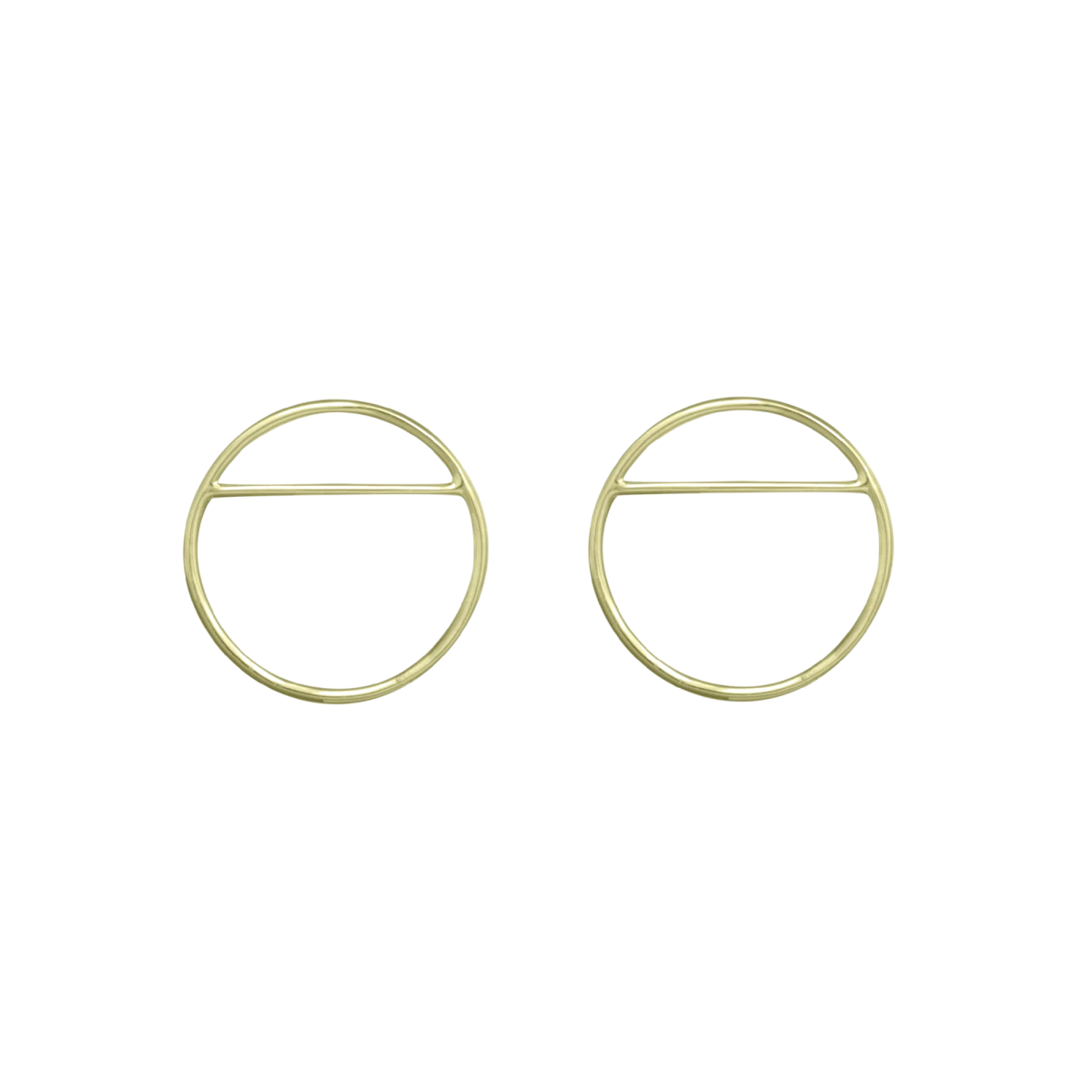 Big Contour Circle Yellow Gold 14K Earrings
