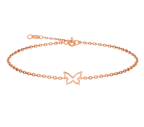 Zilia Butterfly Contour Gold 14k Anklet