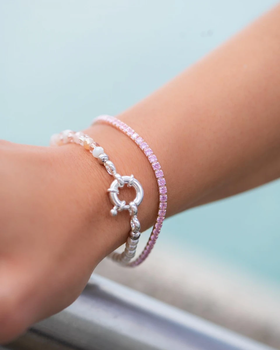 ZILIA Tennis Glow Pink Silver 925 Bracelet