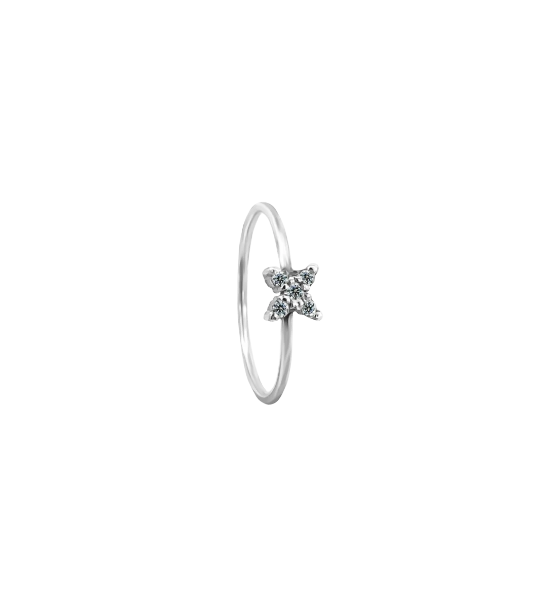 Zircon Star Silver Ring
