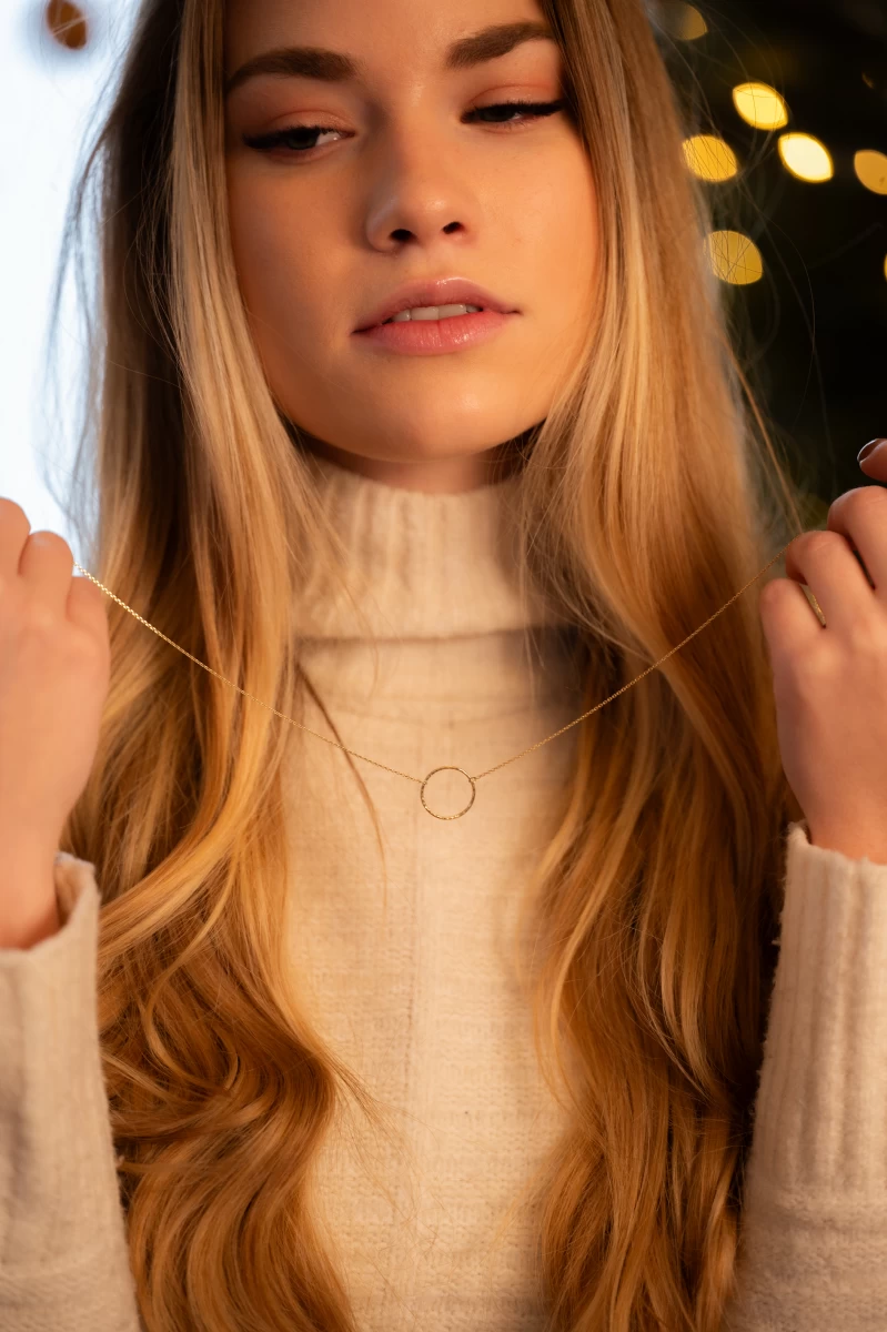 Hand Crafted Circle Silver Necklace
