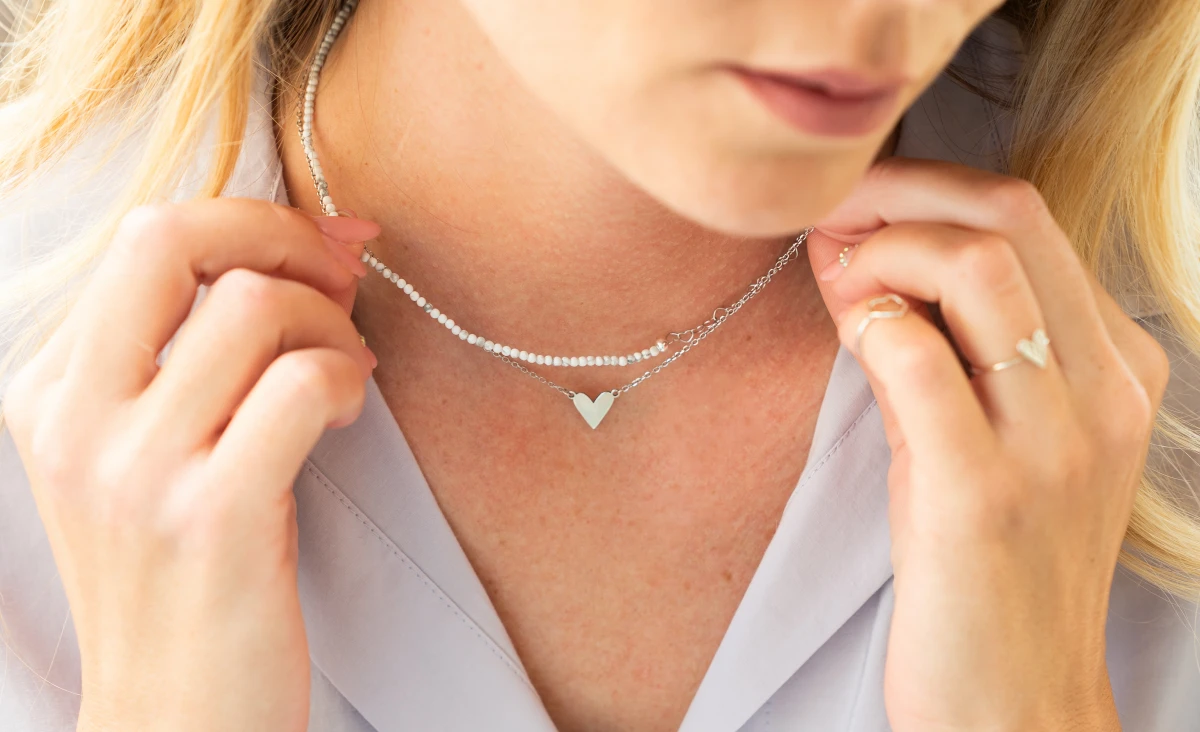 ZILIA Saona Heart Howlite Silver 925 Necklace