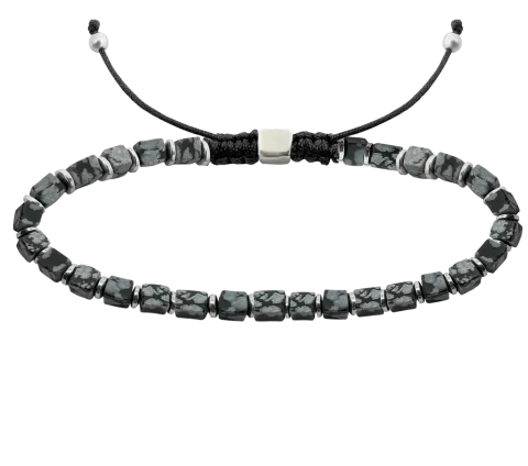 ZILIA Men Force Obsidian Silver 925 Bracelet