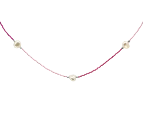 ZILIA Pink Design Pearl Silver 925 Necklace