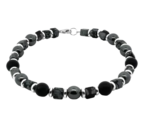 ZILIA Men Shadow Silver 925 Mineral Bracelet