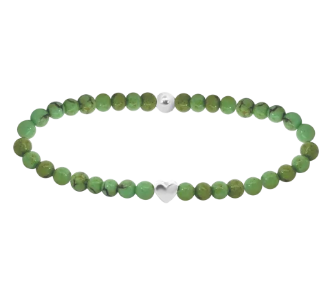 ZILIA Gemstone Calcite Heart Silver 925 Mineral Bracelet