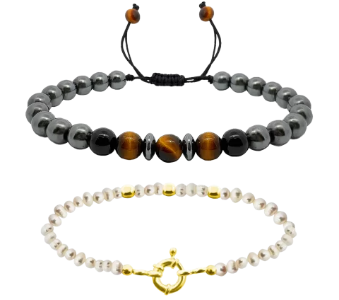 ZILIA Pearl And Tiger’s Eye Men Bracelet