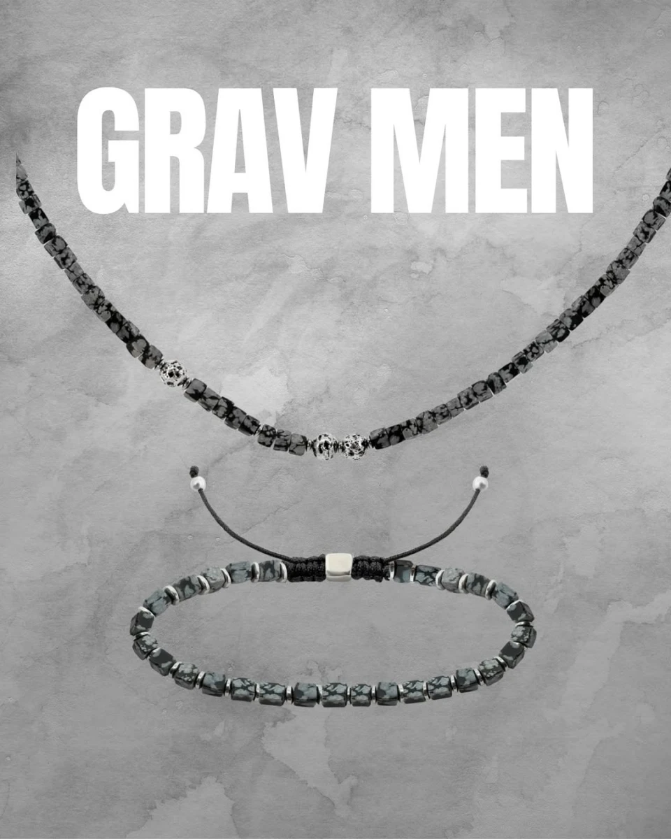 ZILIA Men Force Obsidian Silver 925 Bracelet