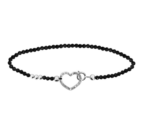 ZILIA Gemstone Spinel Heart Silver 925 Bracelet