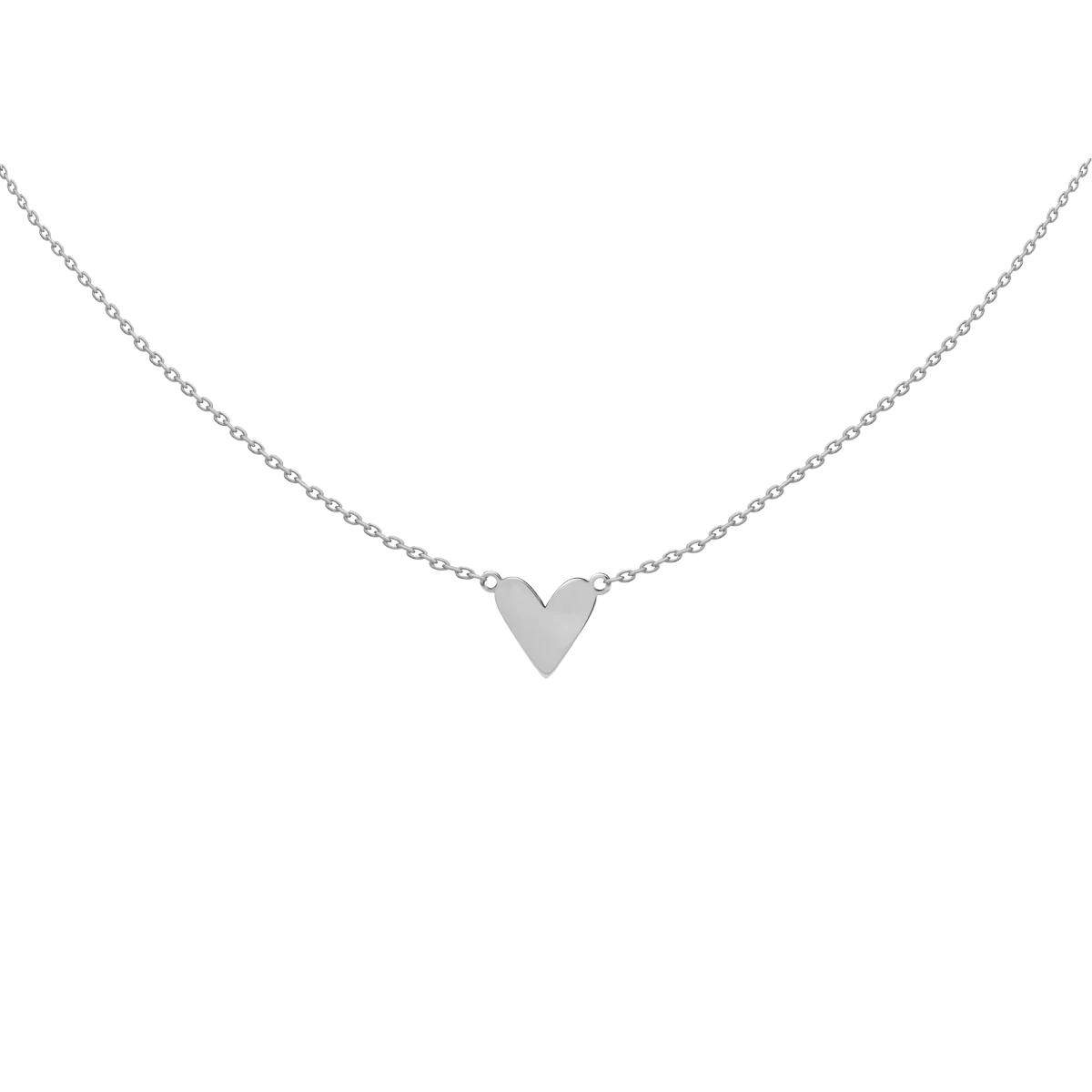 Amorphous Slim Heart Silver 925 Necklace