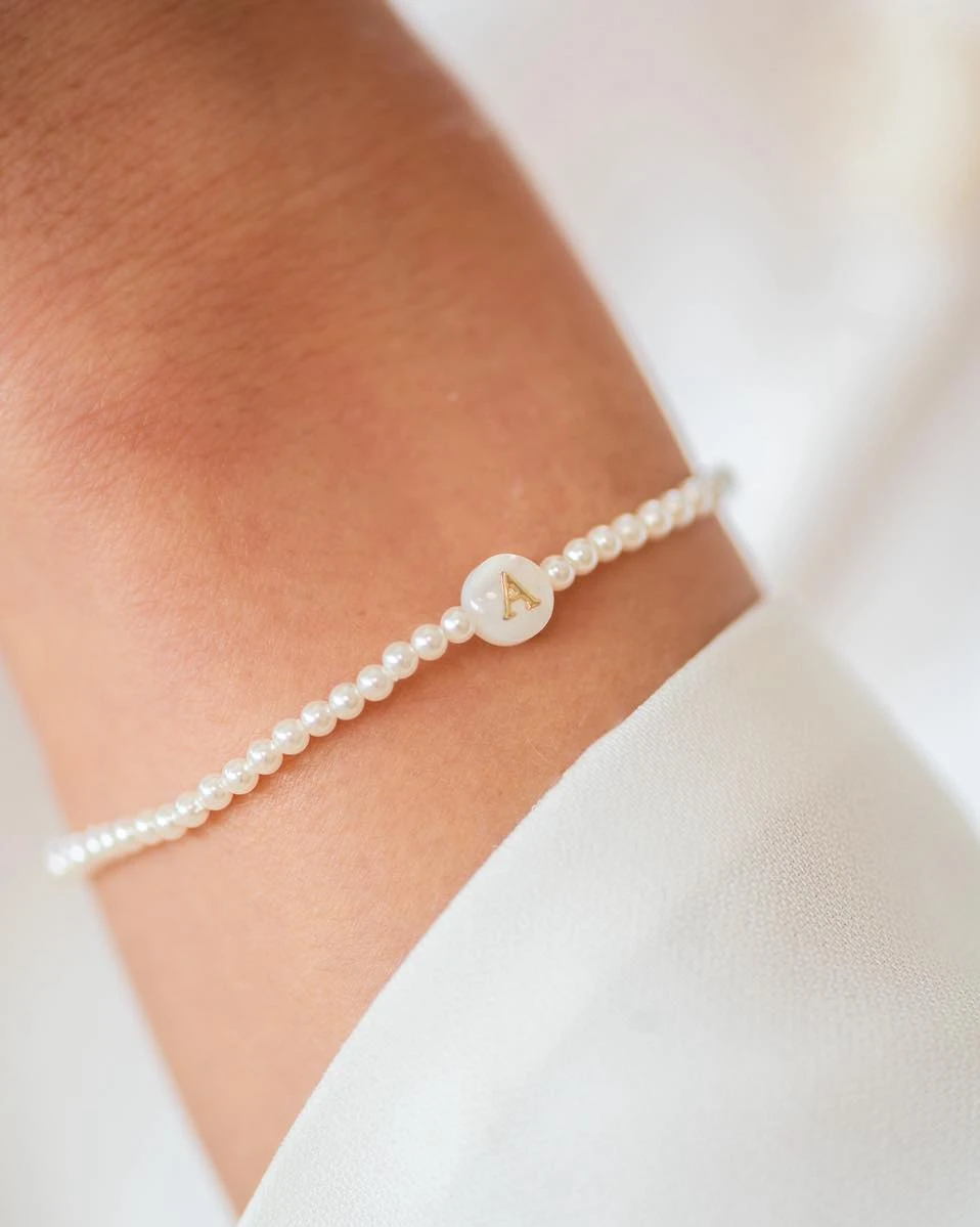 ZILIA Pearl Letter ABC Silver 925 Bracelet