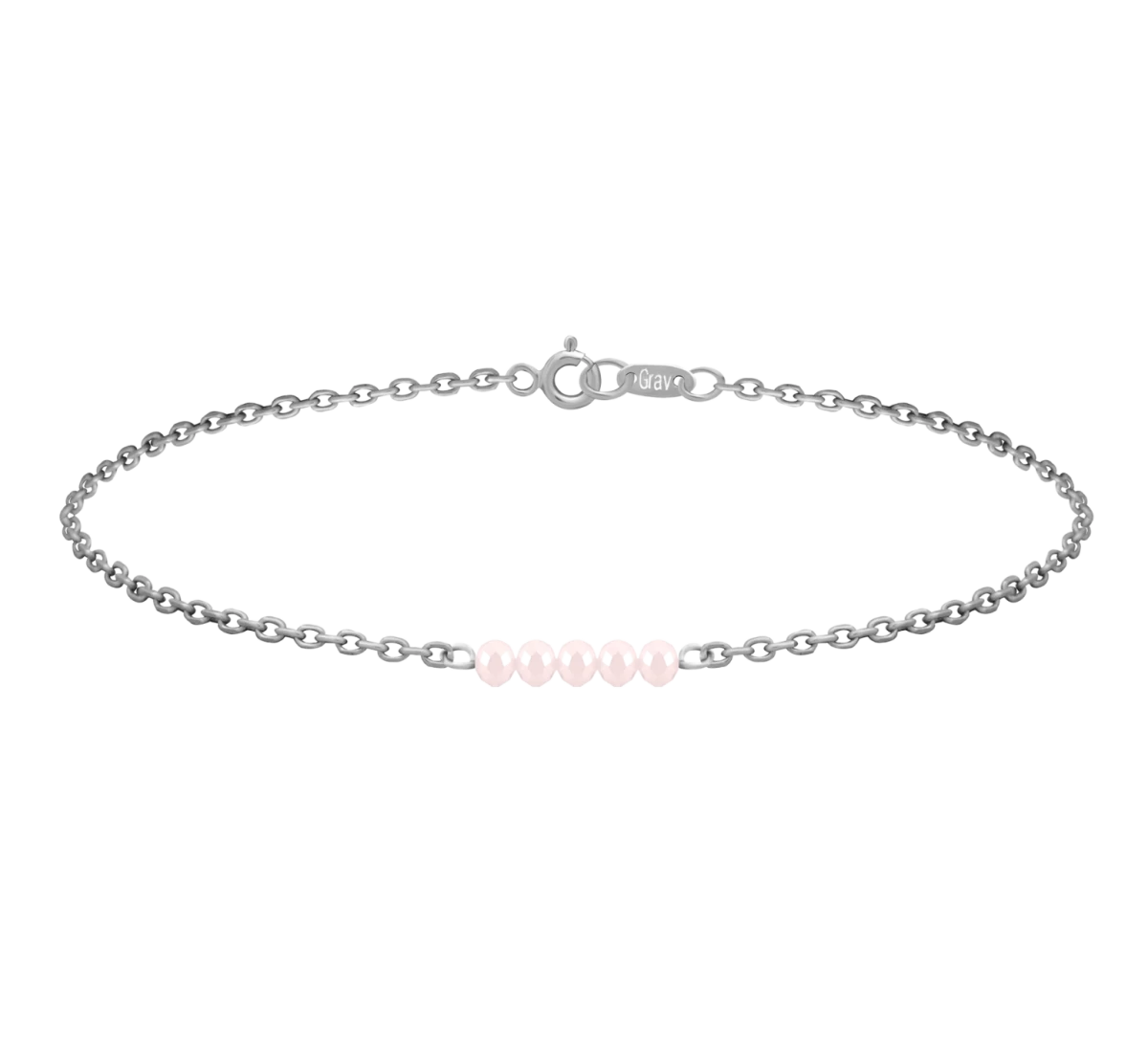 Rose Crystal Silver Bracelet