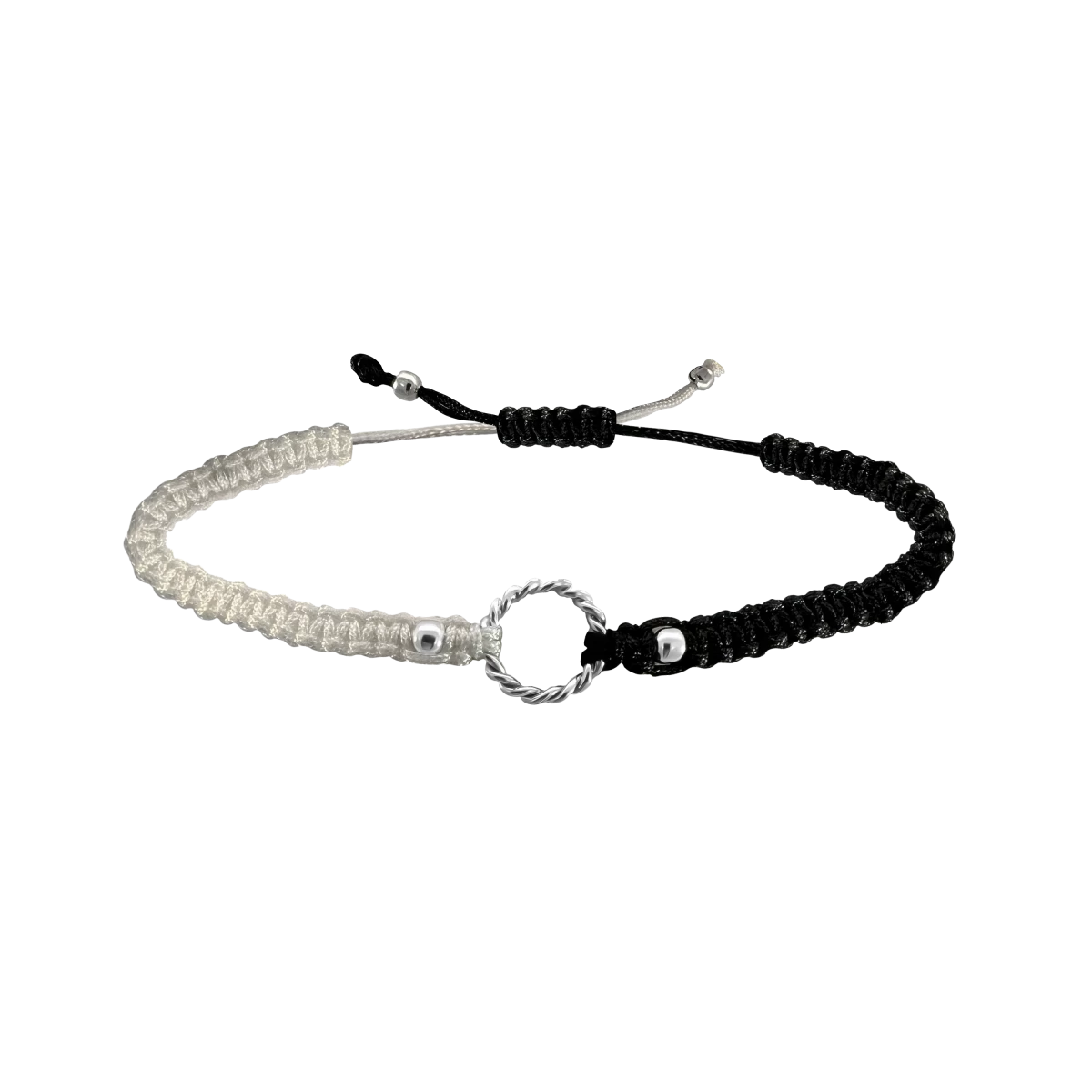 Pretty Circle Macrame Silver 925 Bracelet