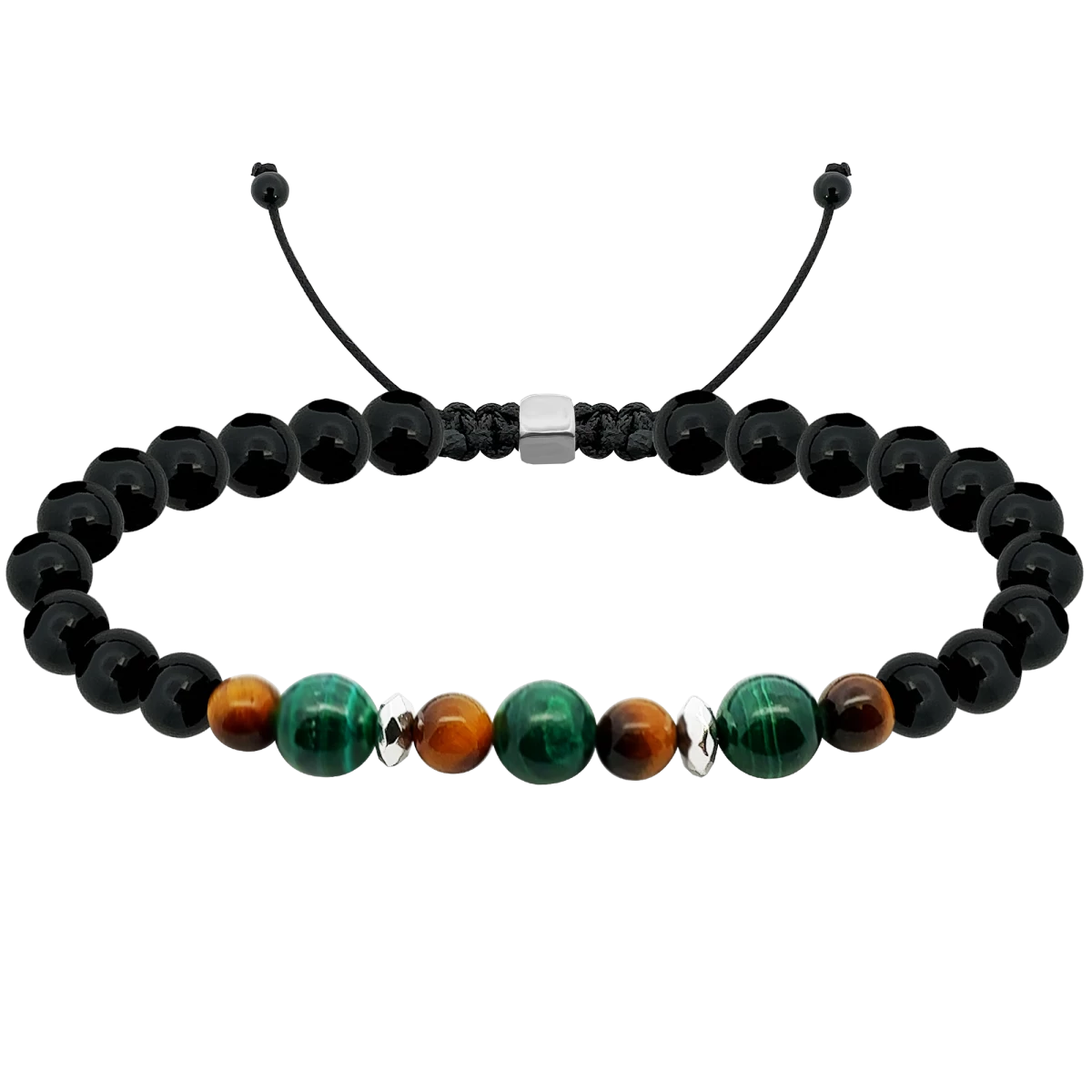Onix Tiger Eye Malachit Mineral Silver 925 Bracelet