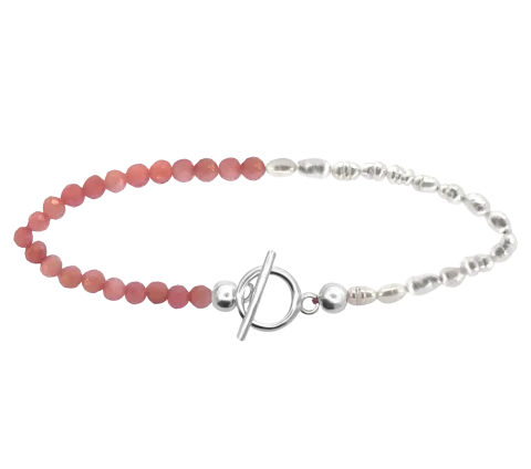 ZILIA Pink Opal Pearl Silver 925 Anklet